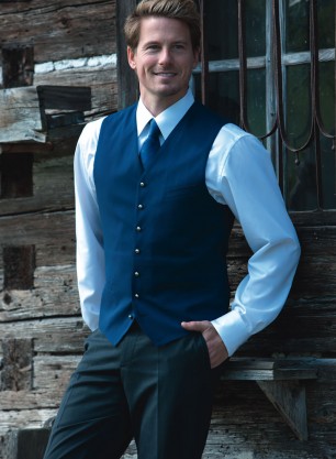 Weste Peter blau uni