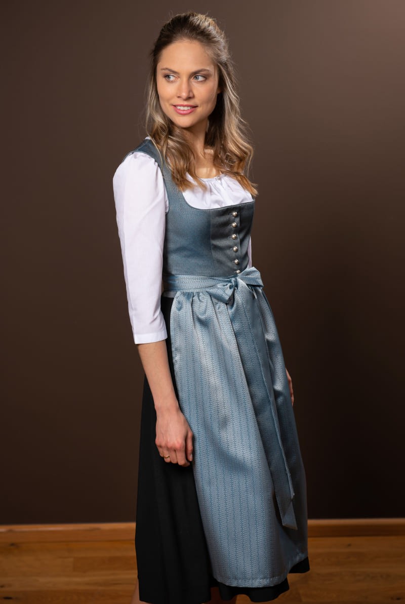 Dirndl Helena rauchblau gemustert
