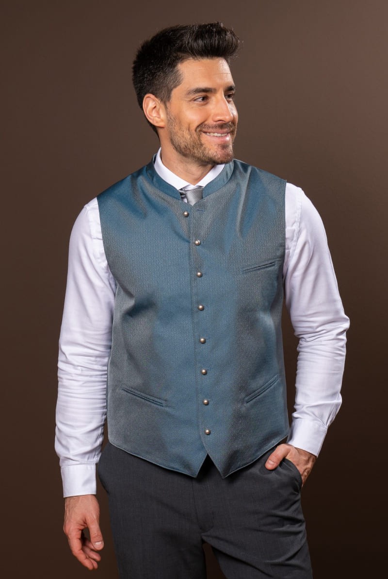 Weste Julius rauchblau gemustert