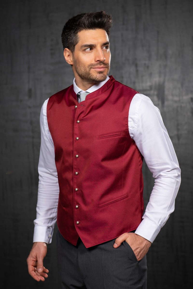 Weste Julius rot gemustert