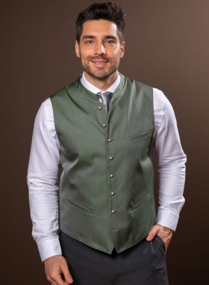 Weste Julius salbeigr&uuml;n gemustert