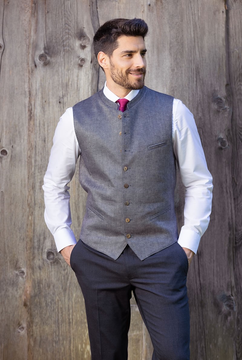 Weste Lukas anthrazit meliert