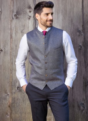 Weste Lukas anthrazit meliert