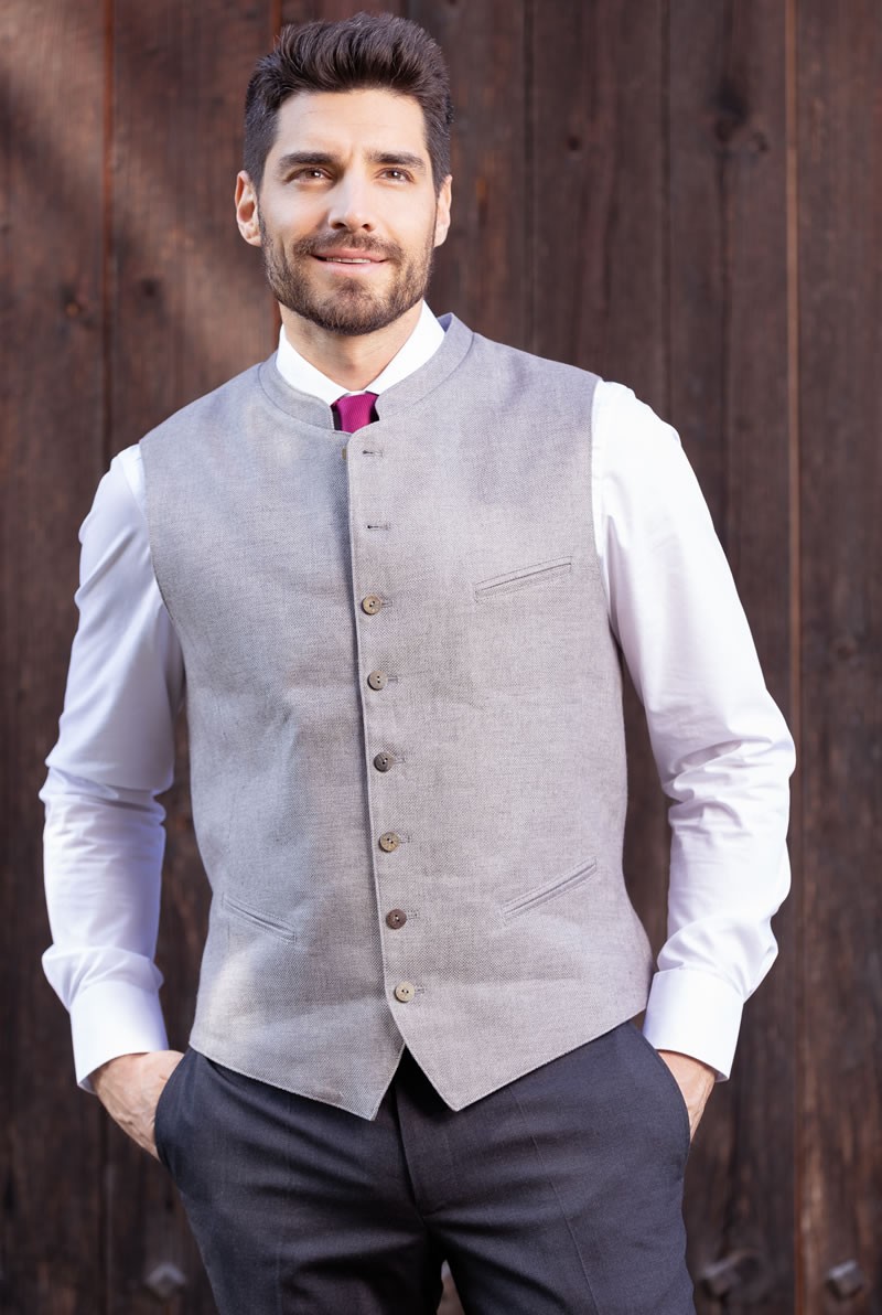 Weste Lukas mittelgrau meliert