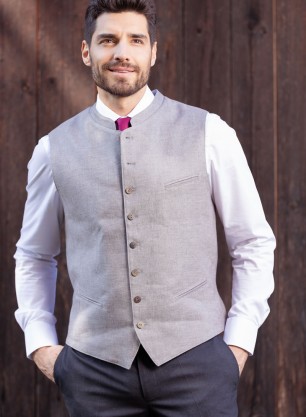 Weste Lukas mittelgrau meliert