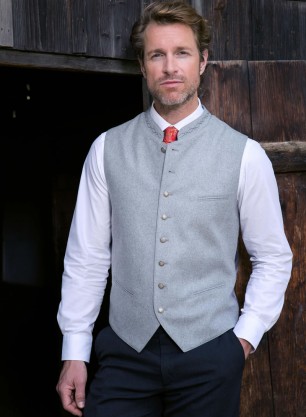 Weste Tom hellgrau uni