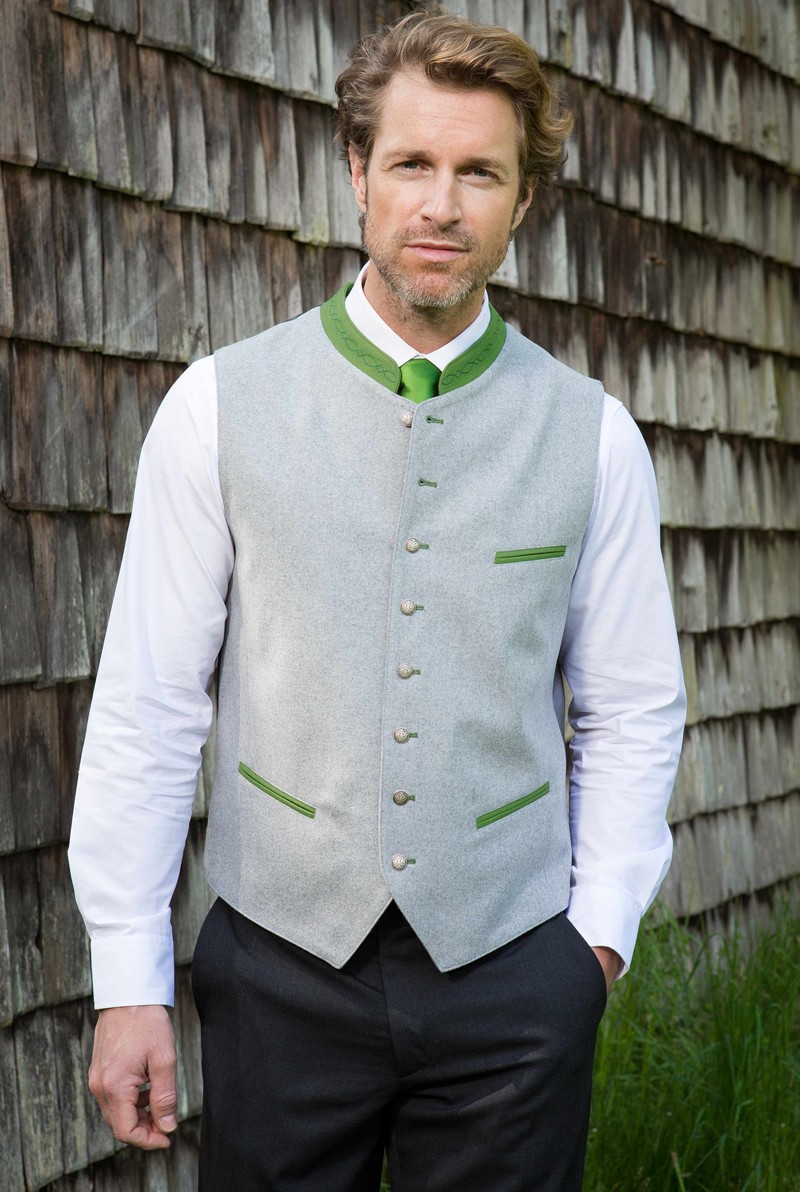 Weste Tom hellgrau gr&uuml;n